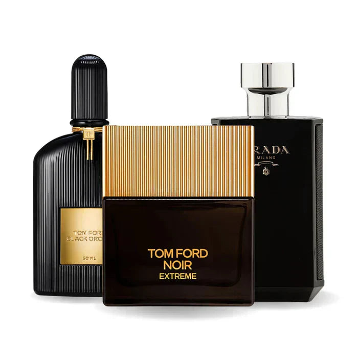 Set de 3 perfumes: Tom Ford ORCHIDEA NERA, Tom Ford NOIR EXTREME y Prada L’HOMME PRADA INTENSE - 100 ml