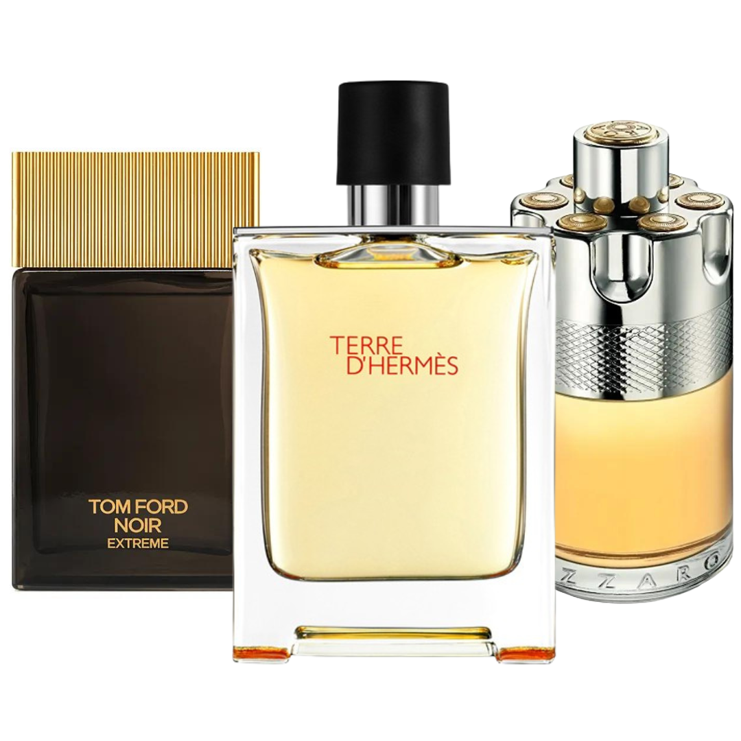 Combo de 3 perfumes: Terre d'Hermès, Azzaro Wanted y Tom Ford Noir Extreme - 100 ml