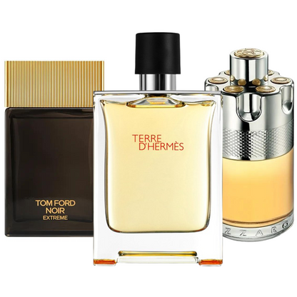 Combo de 3 perfumes: Terre d'Hermès, Azzaro Wanted y Tom Ford Noir Extreme - 100 ml