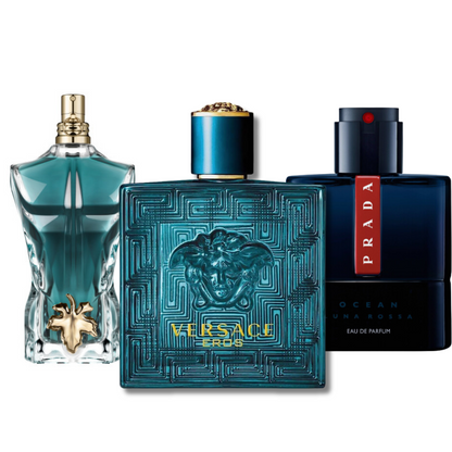 Combo de 3 Perfumes: Prada Luna Rossa, Versace Eros y Le Beau - 100ml