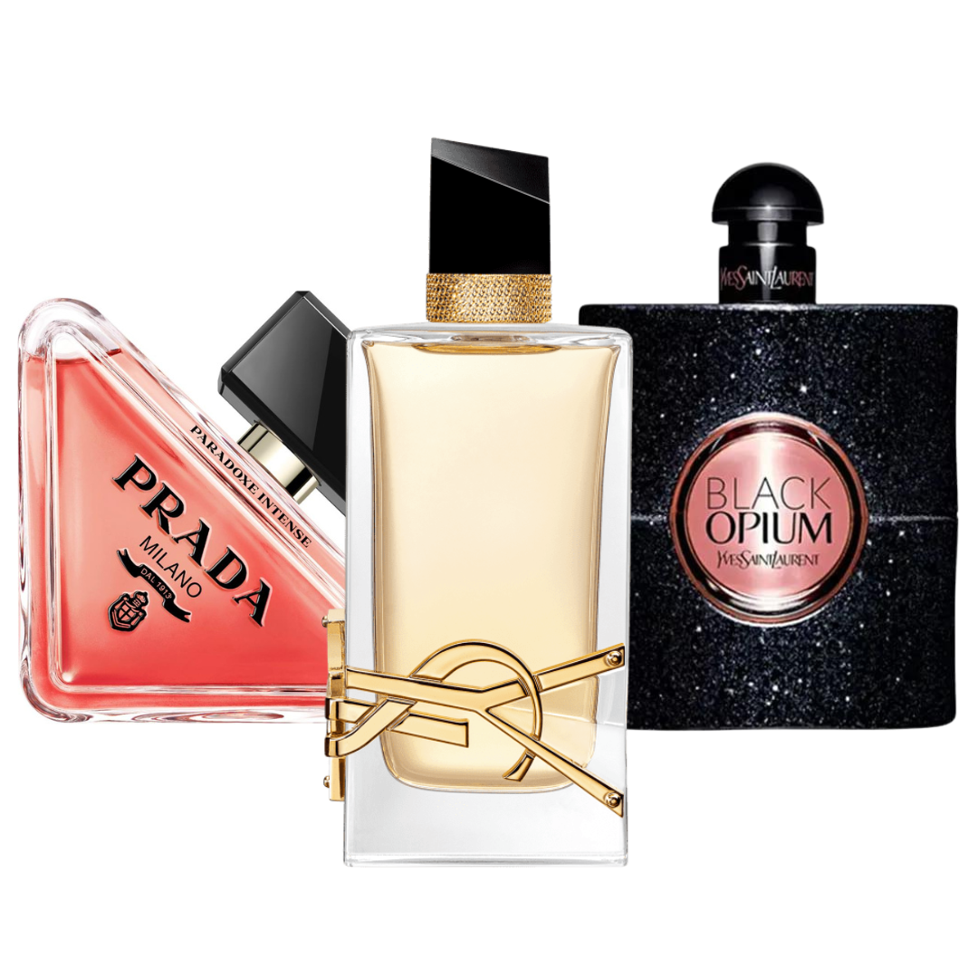 Pack de 3 perfumes: Prada Paradoxe, Black Opium, Yves Saint Laurent y Libre - 100 ml