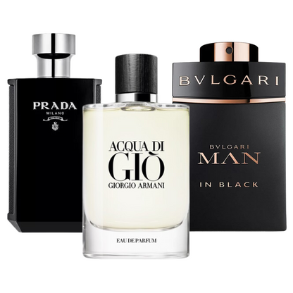 Combo de 3 Perfumes: Bvlgari In Black, Giorgio Armani Acqua Di Gio y L'Homme Prada Intense - 100ml