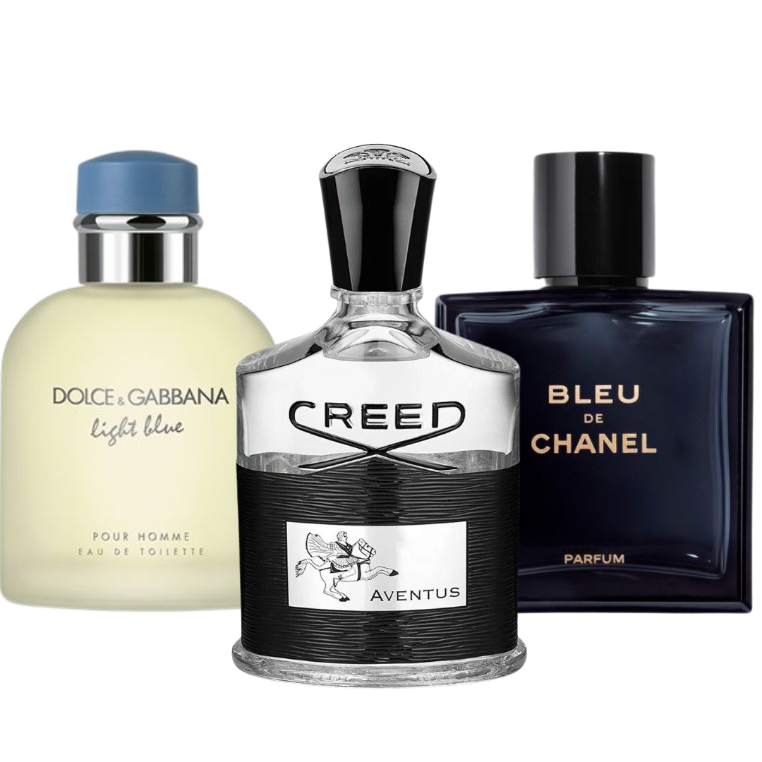 Combo de 3 perfumes: Bleu de Chanel, Creed Aventus y Light Blue - 100 ml