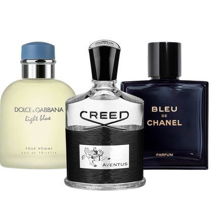 Combo de 3 perfumes: Bleu de Chanel, Creed Aventus y Light Blue - 100 ml